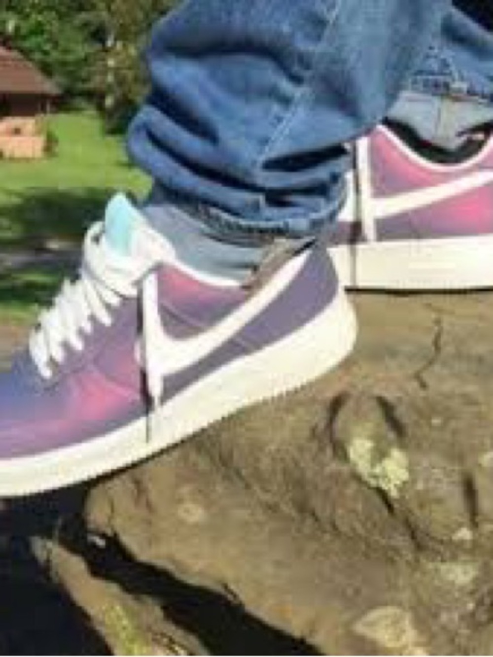 Nike Air Force 1 '07 LV8 Low Iced Lilac Iridescent Colorway 6.5Y - Picture 2 of 10